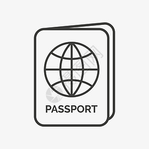 白色背景上的护照图标 旅行标志牌图片