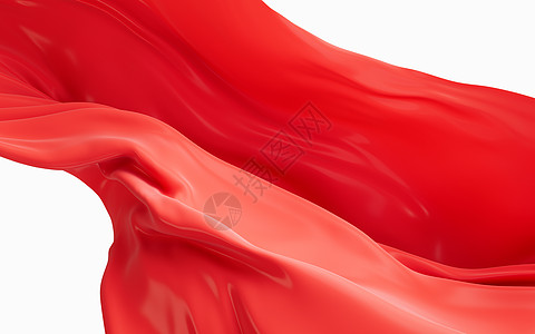 红色的飞行服 3升降皱纹丝绸材料渲染布料液体曲线窗帘折叠波纹图片