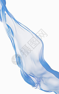 蓝色丝绸衣服 白色背景飞行 3D交接曲线纺织品海浪缠绕织物运动渲染坡度漩涡材料背景图片