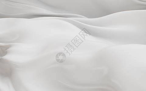 白色窗帘素材白色的飞衣 3D翻接液体织物窗帘线条波浪状纺织品曲线海浪材料丝绸背景