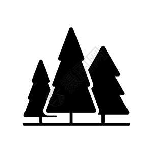 Conifer 森林矢量 glyph 图标 自然符号生态回收木头季节树干花园插图公园木材松树图片