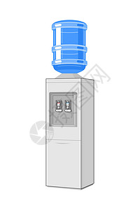 冷却水图标分离 水的撒布器 塑料瓶装矢量插图图片