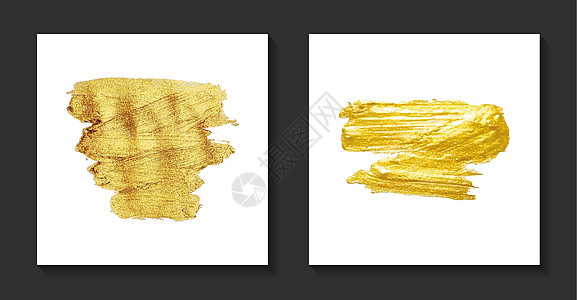 金色油漆刷 金色斑点 简易闪光纹理 矢量插图图片