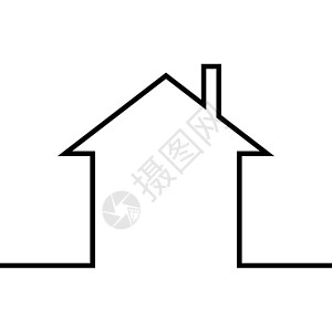 房屋 用一行的舒适和住房建造概念来划定图片