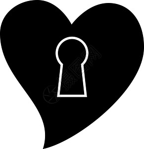 锁定的心脏晶体图标矢量隐私白色插图剪贴磨练黑色绘画安全字形挂锁图片