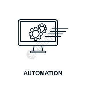 自动化图标 来自工业 4 0 系列的线元素 用于网页设计 信息图表等的线性自动化图标标志图片