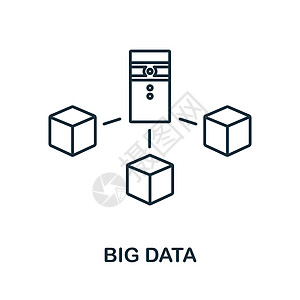大数据图标 来自工业 4 0 系列的线元素 用于网页设计 信息图表等的线性大数据图标标志图片