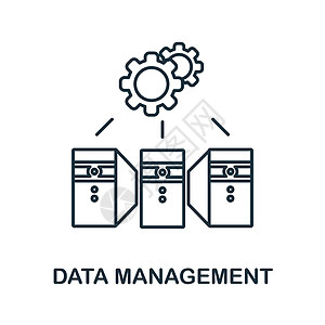 数据管理图标 来自工业 4 0 系列的线元素 用于网页设计 信息图表等的线性数据管理图标标志图片
