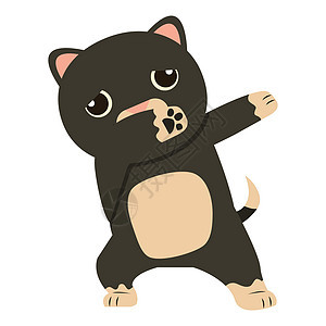 可爱的猫Dab舞蹈标志图标图片