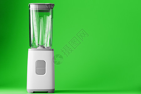 白色搅拌机 绿色背景上空玻璃桌子混合器食物排毒果汁厨房蔬菜营养器具水果图片