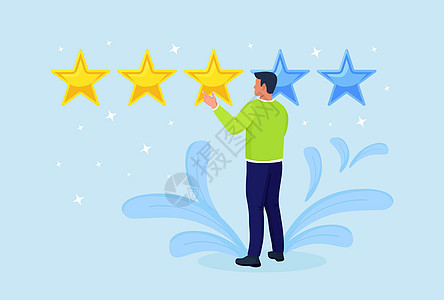 星级评级 客户反馈 客户审查 市场营销服务调查人士插图网络速度优胜者商务评分技术男人星星图片
