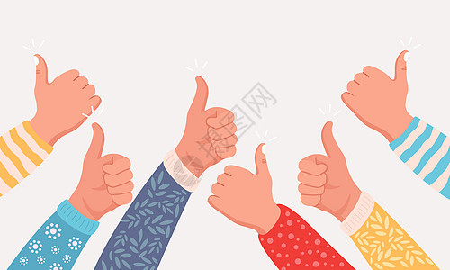 社会网络喜欢 认可 顾客反馈概念 (例如 在互联网上使用大拇指)背景图片