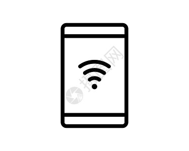 电话 WIFI 线条图标 白背景上的矢量说明 用于 ui 和 ux 网站或移动应用程序图片