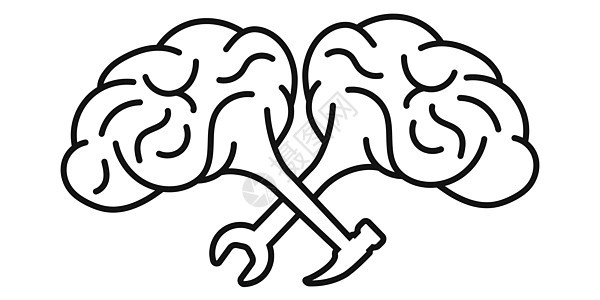人类大脑 有锤锤扳手心理学概念工作心理学家 心理治疗师图片