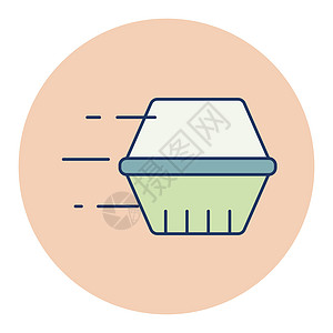 食品盒矢量图标 交货标志小吃零售早餐餐厅纸盒盒子插图食物标识贮存图片