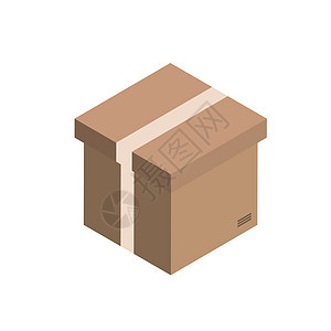 纸板盒模型 白底面孤立于矢量箱包装箱中图片