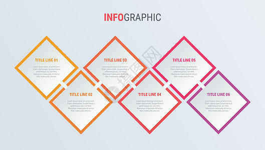 6个步骤的简易商业蜂窝成像模板 光背景上的彩色图表 时间表和日程表被隔开以及流动脚步数据报告插图营销空白技术箭头收藏图片