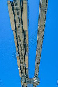 塔马市单轨轨道和精细清晰天空蓝天铁路火车蓝色电车机车线路旅行好天气图片