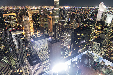 洛克菲勒中心观察甲板的夜视和夜视夜景景色市中心旅游景点建筑群建筑地标城市机构图片