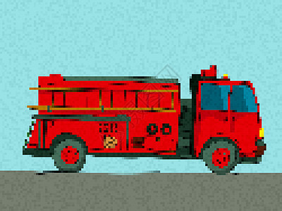 像素艺术消防车图片