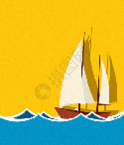 像素艺术帆船图片