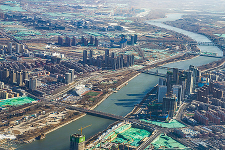 从飞机上看到中国住房区和北京住宅区的情况城市公寓直升机航空摩天大楼街景景观房子居住区旅行图片