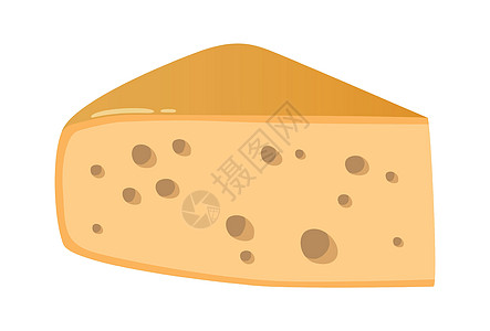 现实的新鲜奶乳酪片 在白色背景上被孤立  矢量菜单烹饪牛奶小吃插图面包卡通片营养餐厅奶制品插画