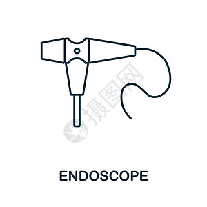 内窥镜图标 医疗设备系列中的线元素 用于网页设计 信息图表等的线性内窥镜图标标志图片