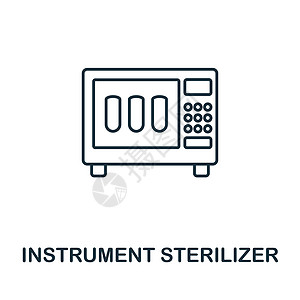 仪器灭菌器图标 医疗设备系列中的线元素 用于网页设计 信息图表等的线性仪器灭菌器图标标志图片
