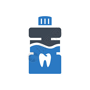 口红嘴Glyph 图标治疗预防牙齿牙科保健液体字形瓶子卫生矫正图片