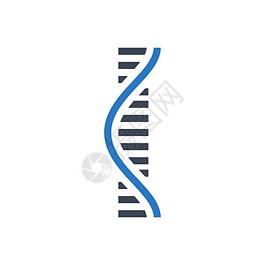 rnaRNA 相关矢量 glyph 图标细绳插图化学品技术科学基因代码蓝色标识遗传学插画