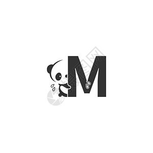 M 字母标识插图后面的Panda图标图片