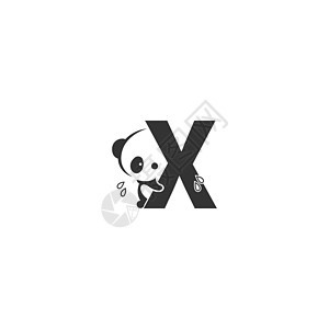 字母 X 标识插图后面的 Panda 图标图片