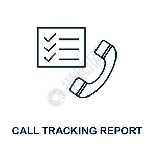 呼叫跟踪报告图标 生产管理集合中的线元素 用于网页设计 信息图表等的线性呼叫跟踪报告图标符号图片