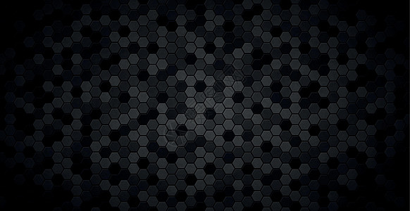 黑色和灰色背景上的黑白抽象六边形艺术金属网络材料蜂窝横幅墙纸纤维技术插图图片