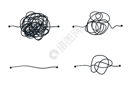涂鸦球 凌乱的进程图标 矢量复杂方式概念草图绘画线索纠纷心理治疗圆圈黑色小路金属命令图片