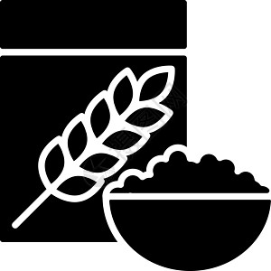 图标食品矢量食物绘画字形营养厨房小麦粮食白色黑色图片