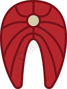 Salmon 填满的大纲大纲图标矢量图片