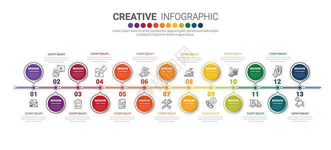 带有第13号演示式选项的Infographic设计模板图片