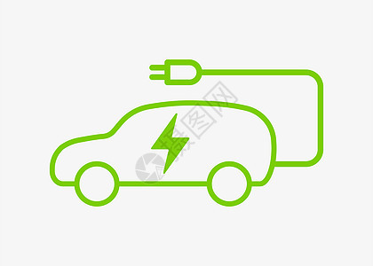 带电源充电电缆矢量图标的电动汽车充电器插图驾驶力量燃料活力收费杂交种技术标识图片
