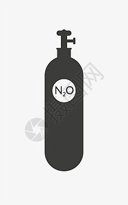 白色背景上的氧化氮气瓶图标图片