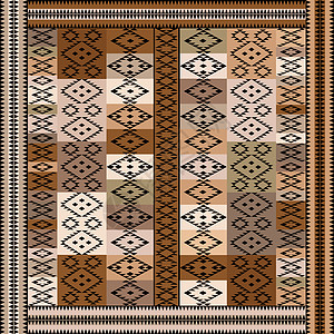 棕色和蜜蜂树荫影背景的民族元素地毯图片