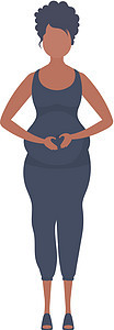 完整的孕妇 完善的怀孕女性性格 孤立 平板 矢量图解等形式图片