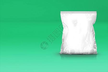 3d 将白色的粉末套件制成模型 3d 在彩色背景上隔离 适合您的设计元素小样产品嘲笑袋装塑料商品包装广告盒子小袋图片