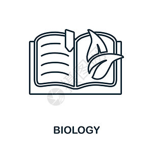 生物学图标 学校教育收藏中的线条元素 用于网页设计 信息图表等的线性生物学图标标志图片