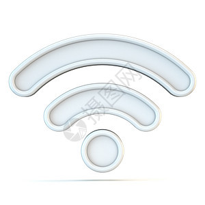 白色 WiFi 标志 3D互联网标识技术网站数据热点广播路由器天线电脑图片