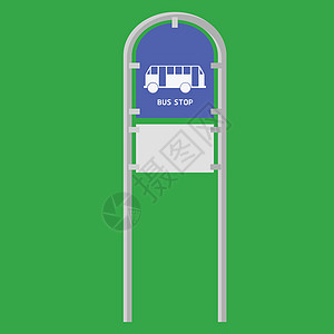公交车牌停止点矢量插图图片