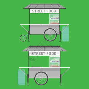 塔伊兰街头食品车 waggon马车拖车轮矢量说明图片