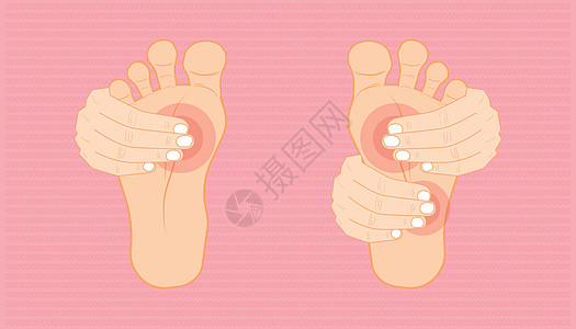 两只手按摩脚 保持健康 放松 减轻压力 矢量插图eps10图片