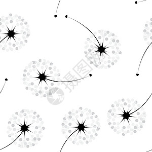 摘要dandelion 无缝无缝模式背景矢量插图绘画花朵电脑艺术植物飞行力量天空场景生活图片